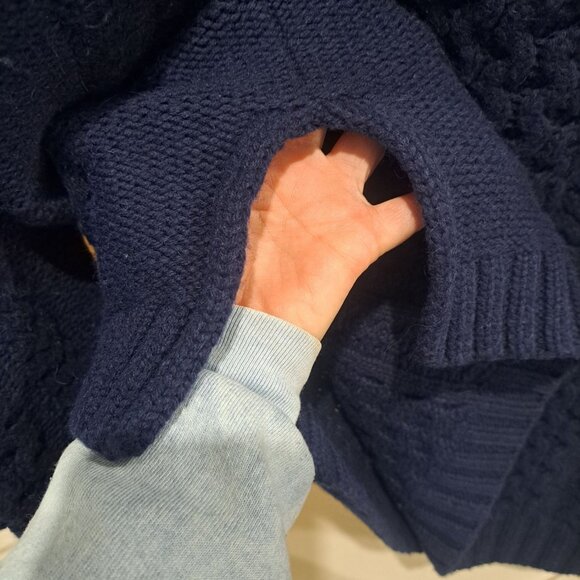 Boden Size 16 Cable Knit Sweater Black & Blue Wool/Alpaca Blend Warm Winter - Picture 4 of 9